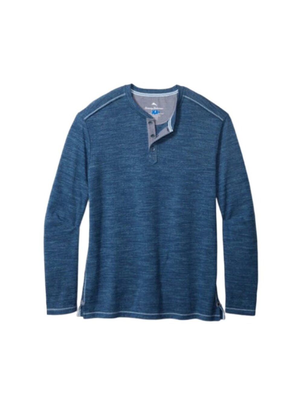Tommy Bahama Oahu Shores Henley Long Sleeve Shirt Men’s Small Bering Blue
